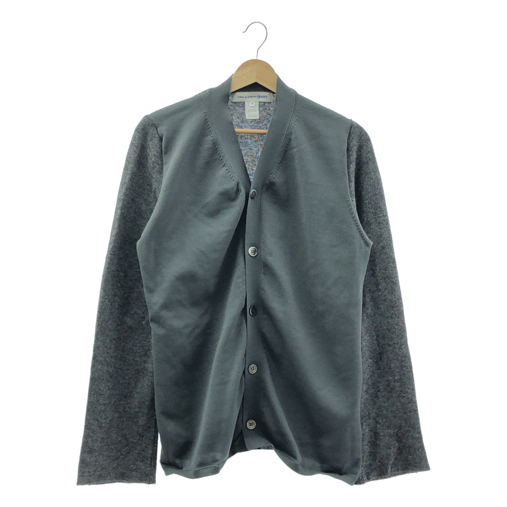COMME des GARCONS SHIRT / コムデギャルソンシャツ | fully fashioned gauge 12 切替 ニット カーディガン | M | グレー | レディース