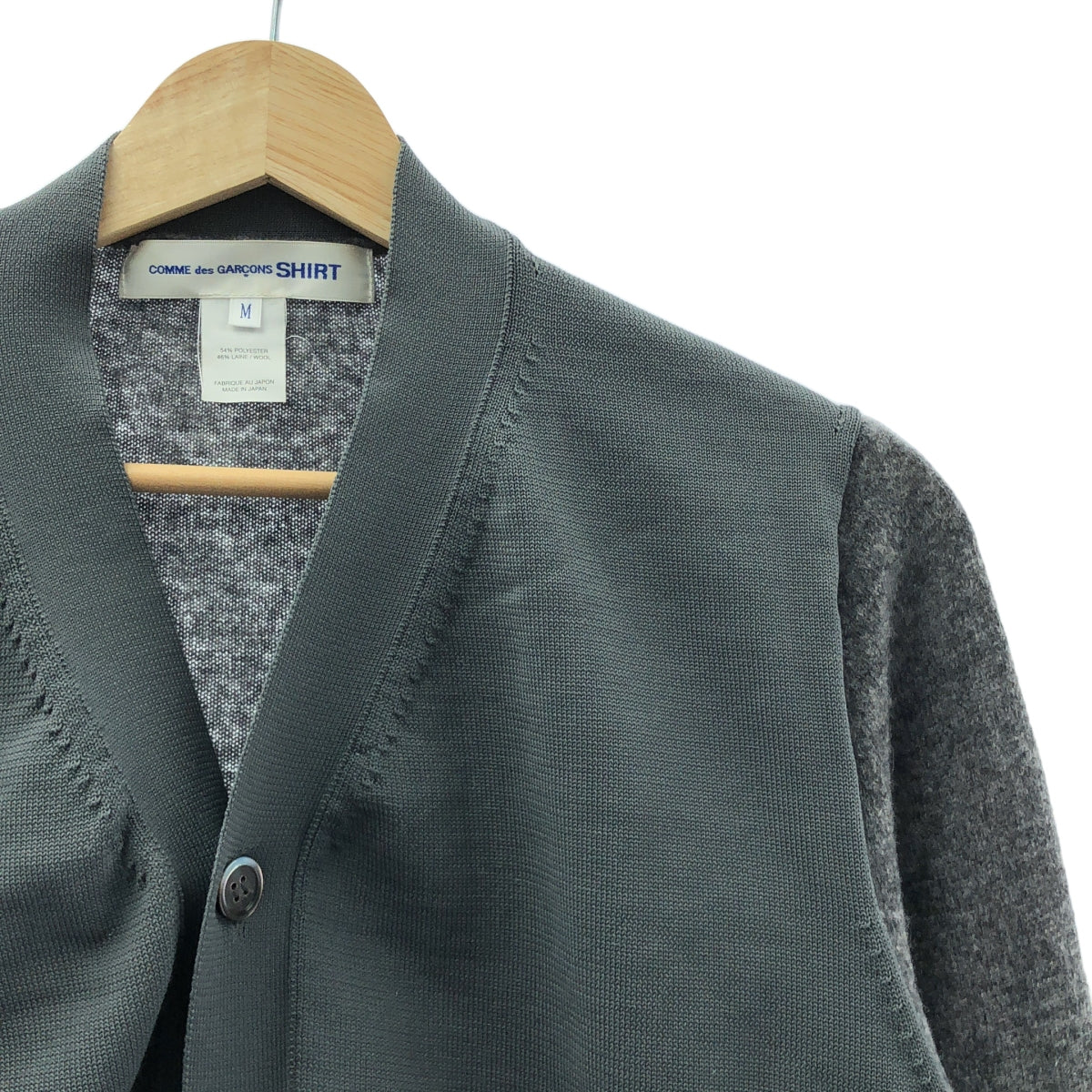 COMME des GARCONS 襯衫 | 12號針織條紋開襟衫 | M | 灰色 | 女款