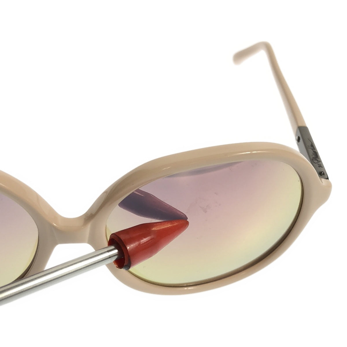 3.1 Phillip Lim / 쓰리원 필립 림 | × Linda Farrow Linda Faro Collaboration CAT3 미러 렌즈 타원형 선글라스 | 핑크 | 여성