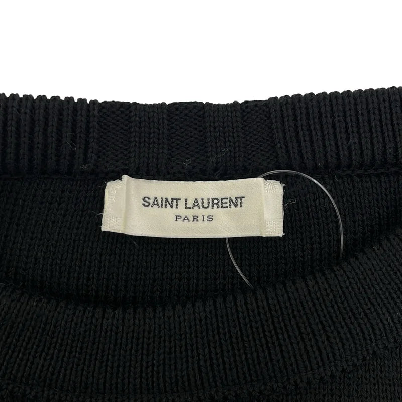 SAINT LAURENT PARIS / サンローランパリ | コットン ウール ボーダー クルーネックニット | S | レディース