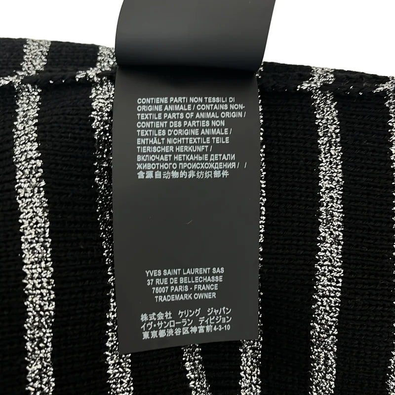 SAINT LAURENT PARIS / サンローランパリ | コットン ウール ボーダー クルーネックニット | S | レディース