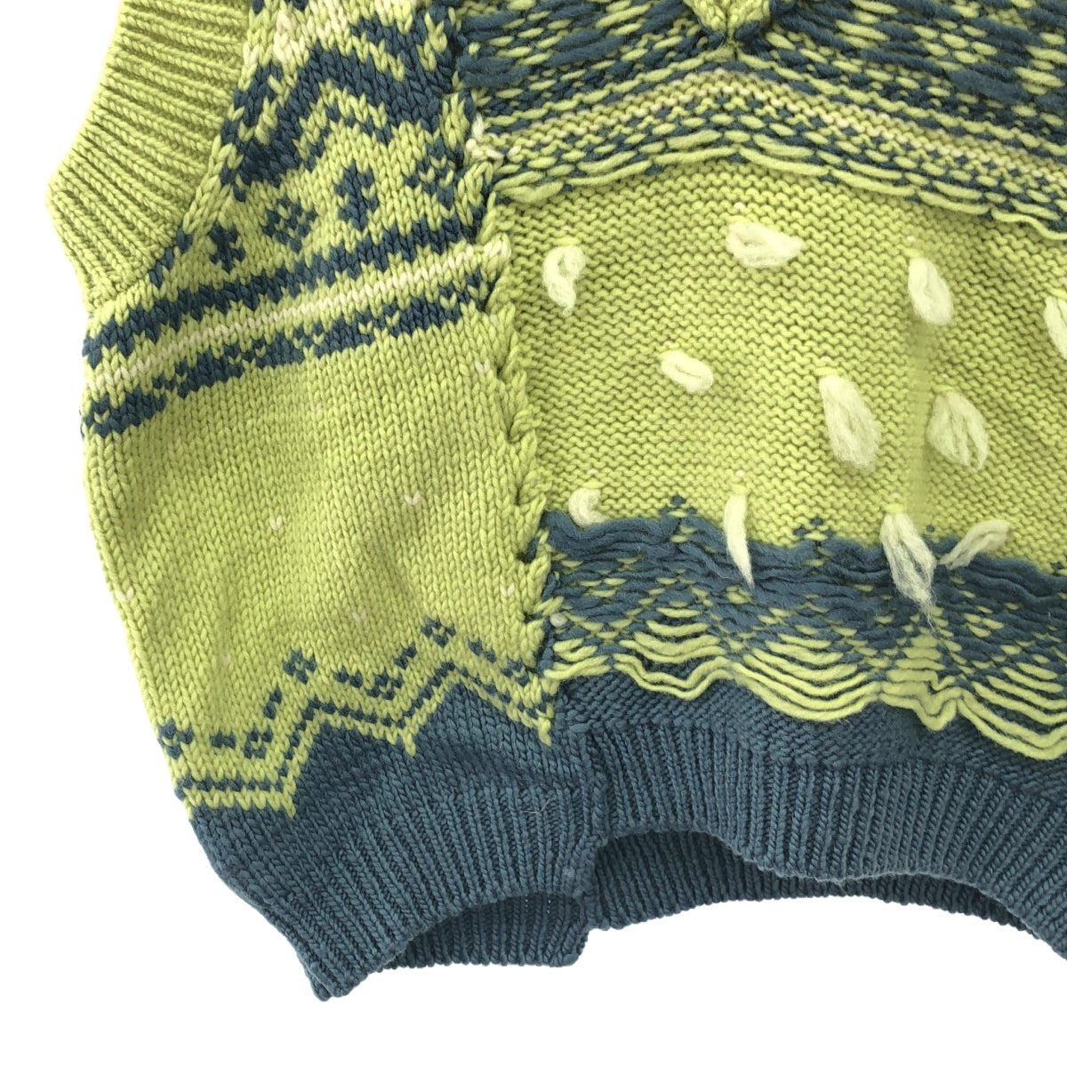 [新作] 約翰梅森史密斯 / 約翰梅森史密斯 | 3G 超大號加拿大毛衣背心 | S |黃色/藍色/白色 |女性的