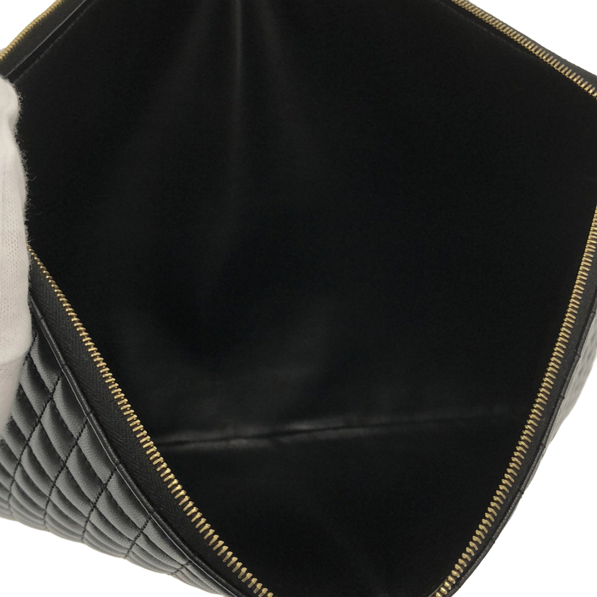 [狀況良好] CELINE | C Charm 皮革絎縫手拿包 大號 |黑色 |女性的