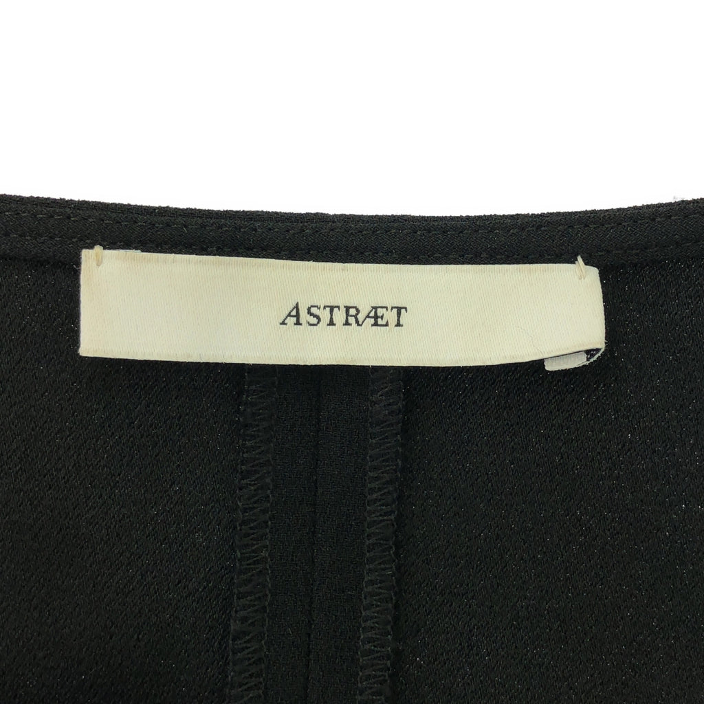 ASTRAET / アストラット | Vネックサイドフレアーノースリーブ | ブラック | レディース