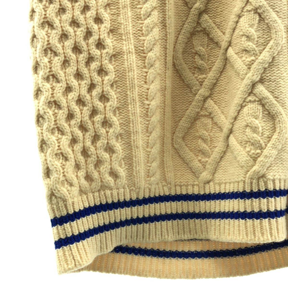 【成色極佳】Maison Margiela | 2018 秋冬系列 | 羊毛絞花開襟衫 V 領針織背心 | S 碼 | 自然色 | 女款
