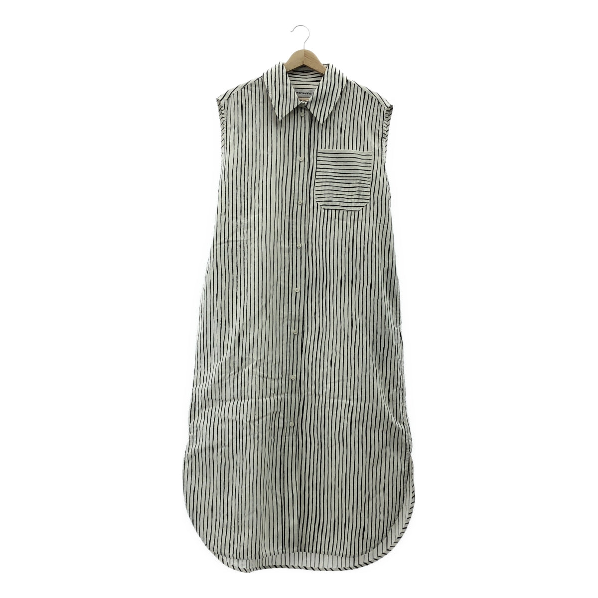 marimekko / マリメッコ | SIMPPELI AITA コットン ストライプ スリーブレス シャツ ワンピース | 38 | レディース