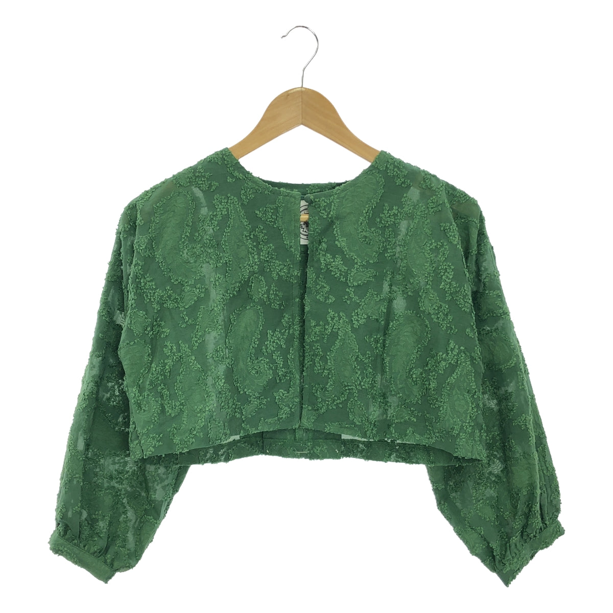 【美品】  madder madder / マダマダ | グッドラックペイズリージャカードボレロ ジャケット | F | グリーン | レディース