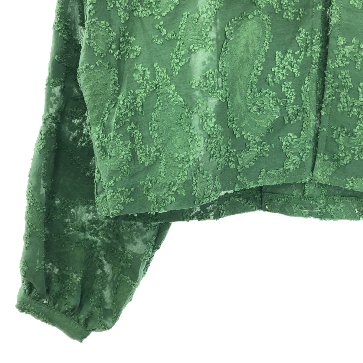 [Good Condition] madder madder / Madamada | Good Luck Paisley Jacquard Bolero Jacket | F | Green | Women's