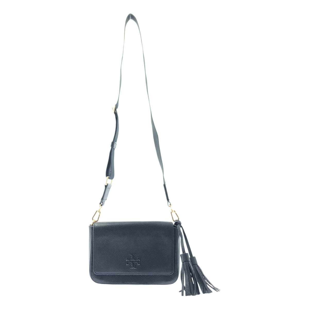 TORY BURCH / トリーバーチ | THEA WEB FLAP CROSSBODY テア ウェブ フラップクロス バッグ | ブラック | レディース