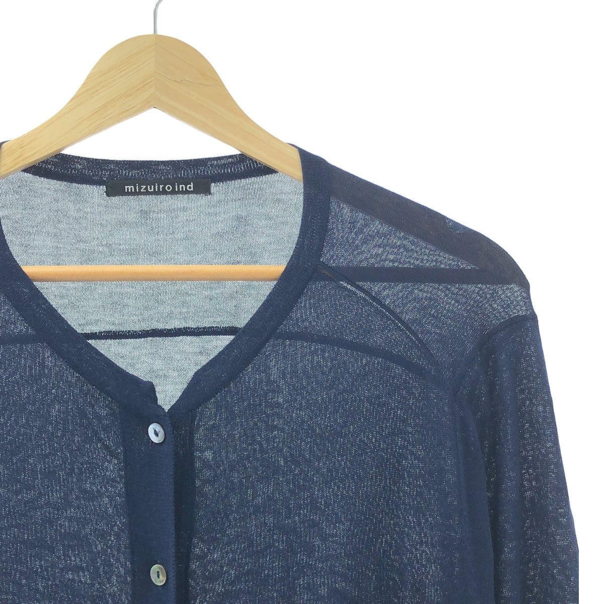 mizuiroind / 미즈이로 인도 | 코튼 레이온 롱 니트 가디건 원피스 | F | 네이비 | 여성