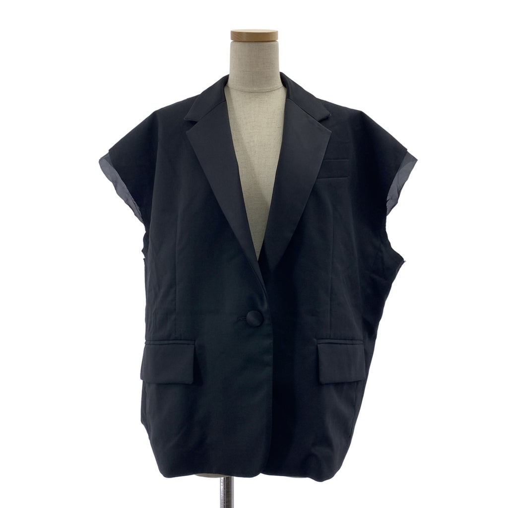 sacai / 사카이 | Suiting Jacket / 오버 실루엣 질레 베스트 슬리브리스 재킷 | 1 | 여성