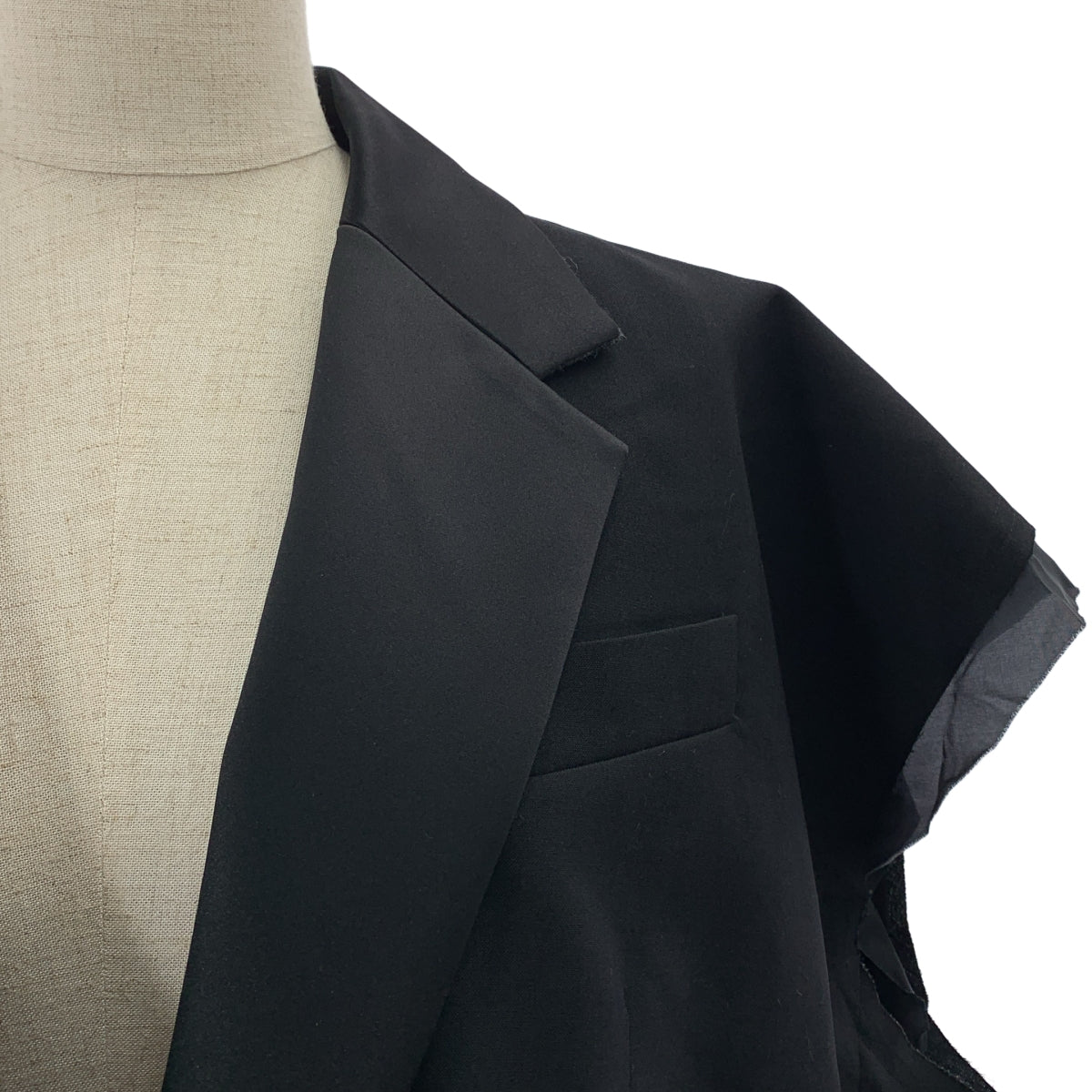 サカイ ダウンベスト　中綿　レース　ドッキング　再構築　ネイビー　レディース 22mf2263.jpg