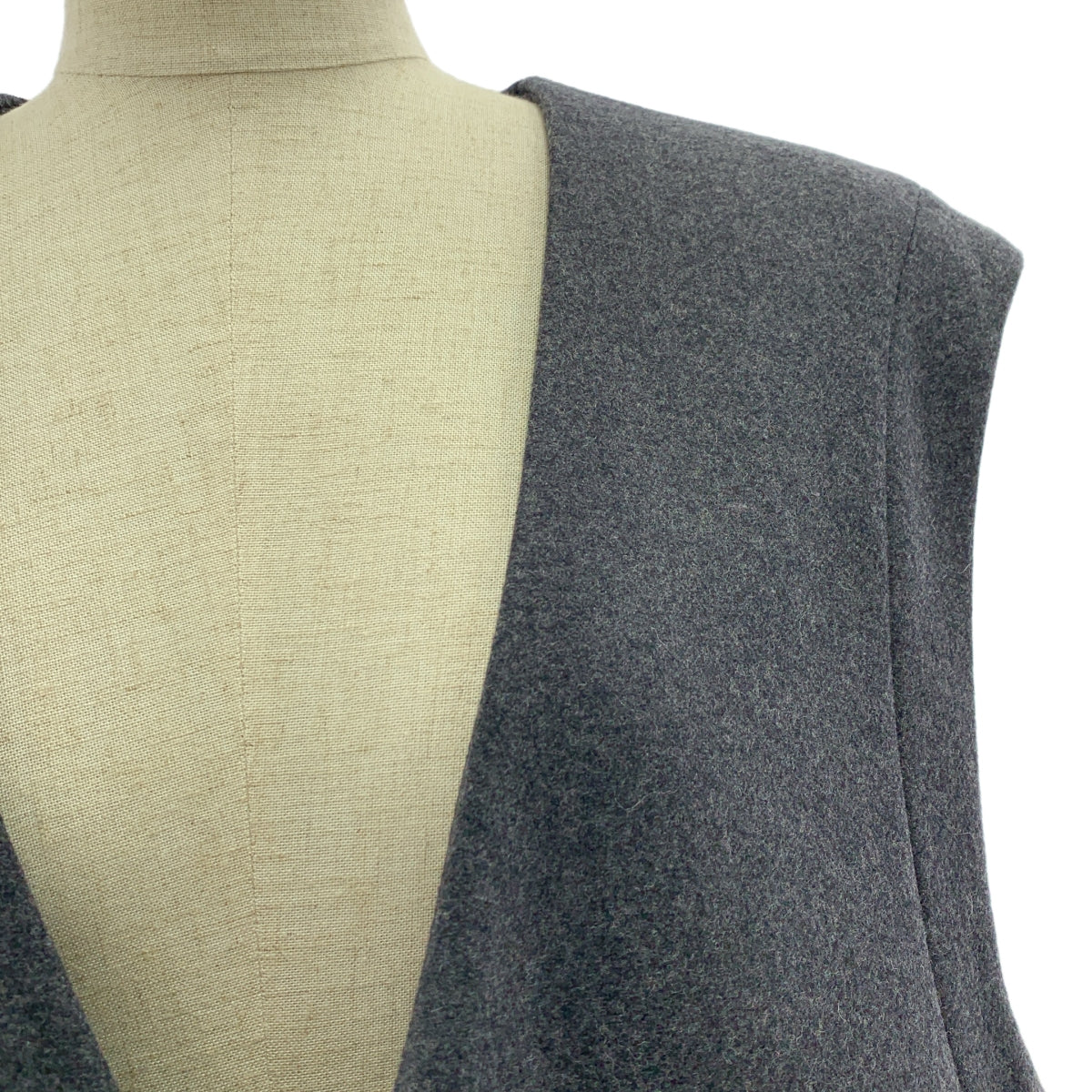 THE RERACS | 2022 秋冬系列 | 輕薄無領長梅爾頓羊毛背心外套 | 38 碼 | 女款