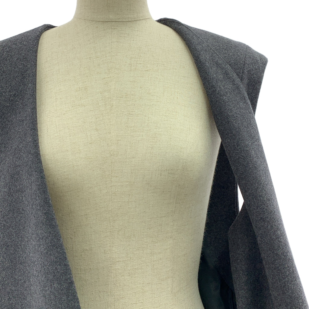 THE RERACS | 2022 秋冬系列 | 輕薄無領長梅爾頓羊毛背心外套 | 38 碼 | 女款