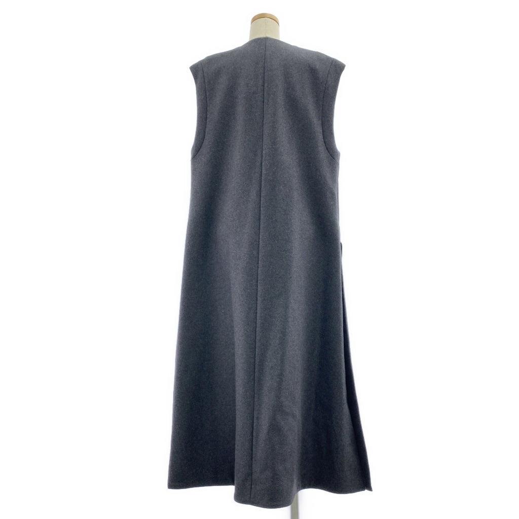 THE RERACS | 2022 秋冬系列 | 輕薄無領長梅爾頓羊毛背心外套 | 38 碼 | 女款