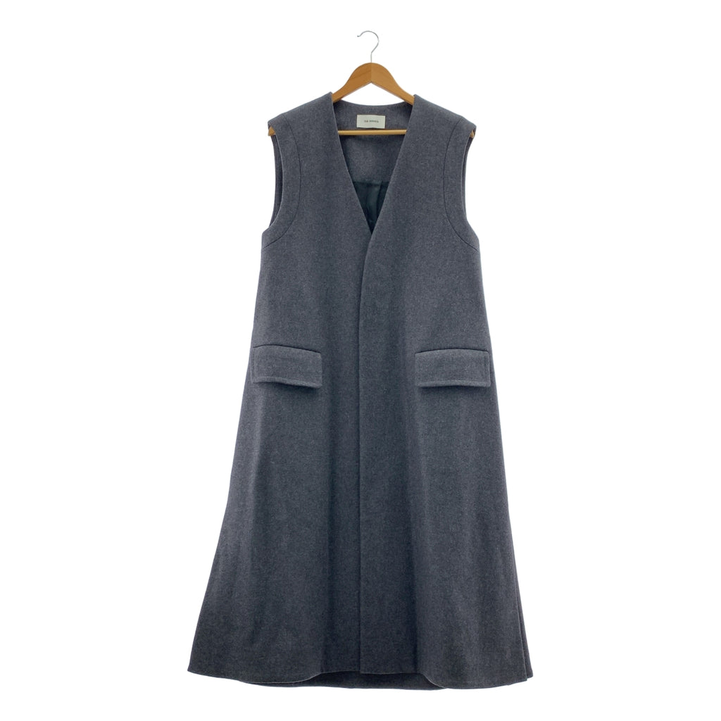 THE RERACS | 2022 秋冬系列 | 輕薄無領長梅爾頓羊毛背心外套 | 38 碼 | 女款