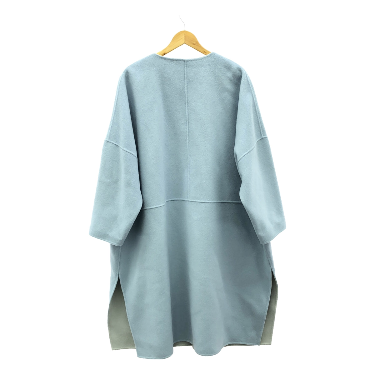 【美品】  ADORE / アドーア | 2TONEリバーラウンドネックコート | 36 | ライトブルー/ライトグレー | レディース