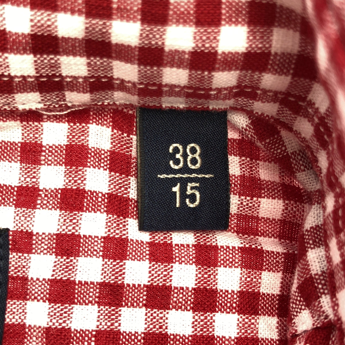 LARDINI | Cotton gingham check horizontal collar shirt | 38 | Red | Men's