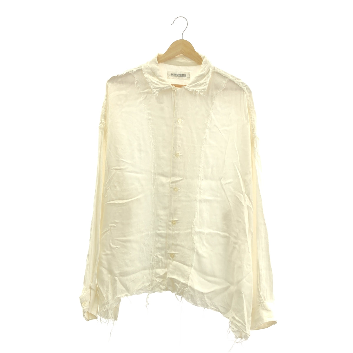 DISCOVERED / ディスカバード | シルク混 カットオフ オープンカラーシャツ | 2 | ホワイト | メンズ