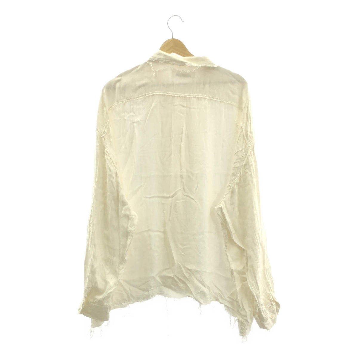 DISCOVERED / ディスカバード | シルク混 カットオフ オープンカラーシャツ | 2 | ホワイト | メンズ