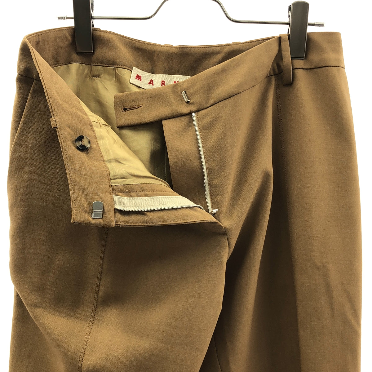 MARNI / マルニ | 2022AW | ロゴ裾ジップスリット スラックス パンツ / 裏地付き | 40 | レディース