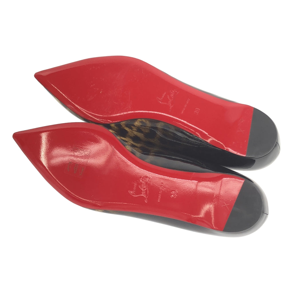 Christian Louboutin / 기독교 루부탄 | 특허 가죽 레오파드 플랫 신발 | 39 | 여성