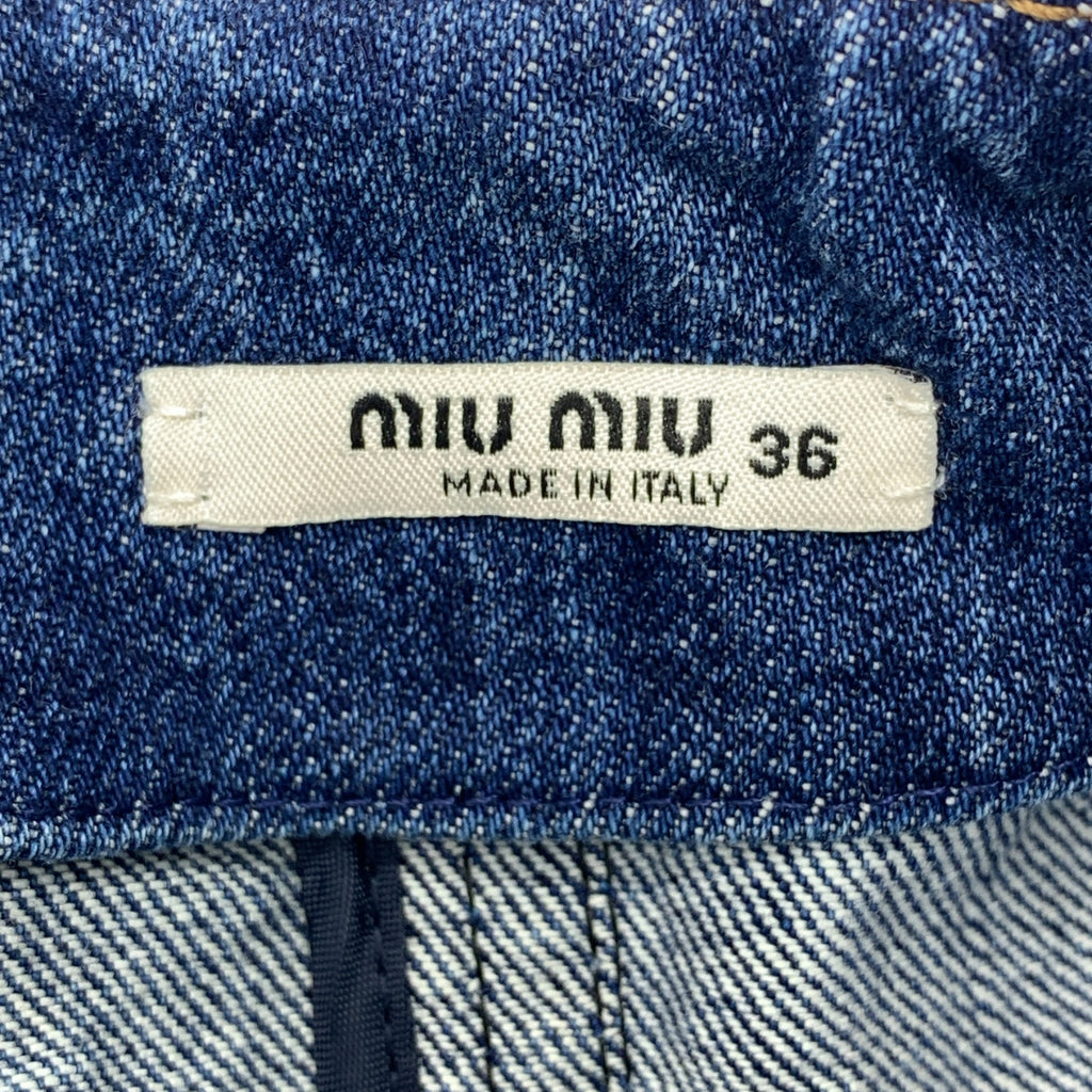 miu miu / ミュウミュウ | デニム サイドスリット ポケット付き デニム ワンピース | 36 | レディース