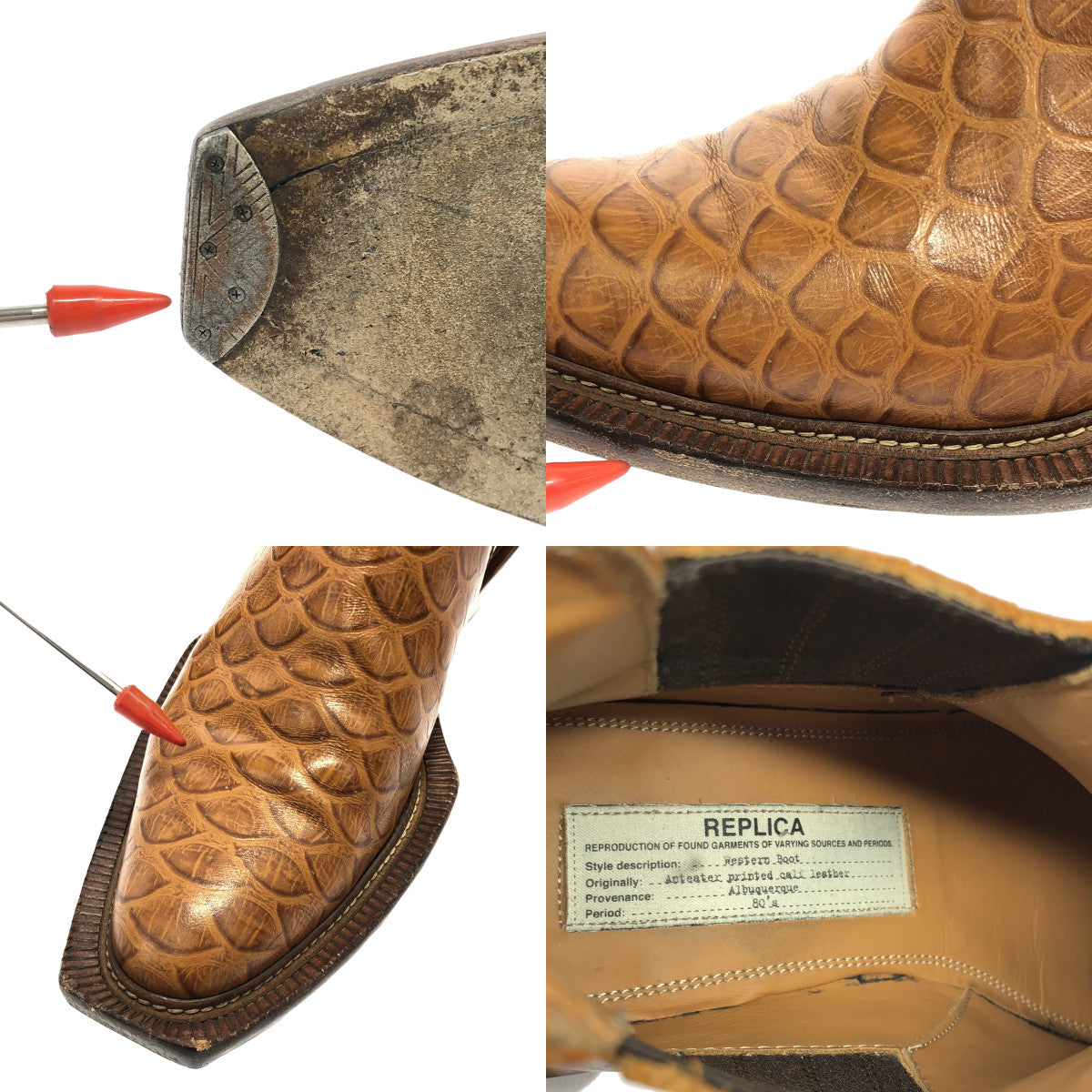 Maison Margiela |複製品 1980 年代西部靴 |皮革側邊西部靴 |皮鞋 | 39 |布朗 |男士