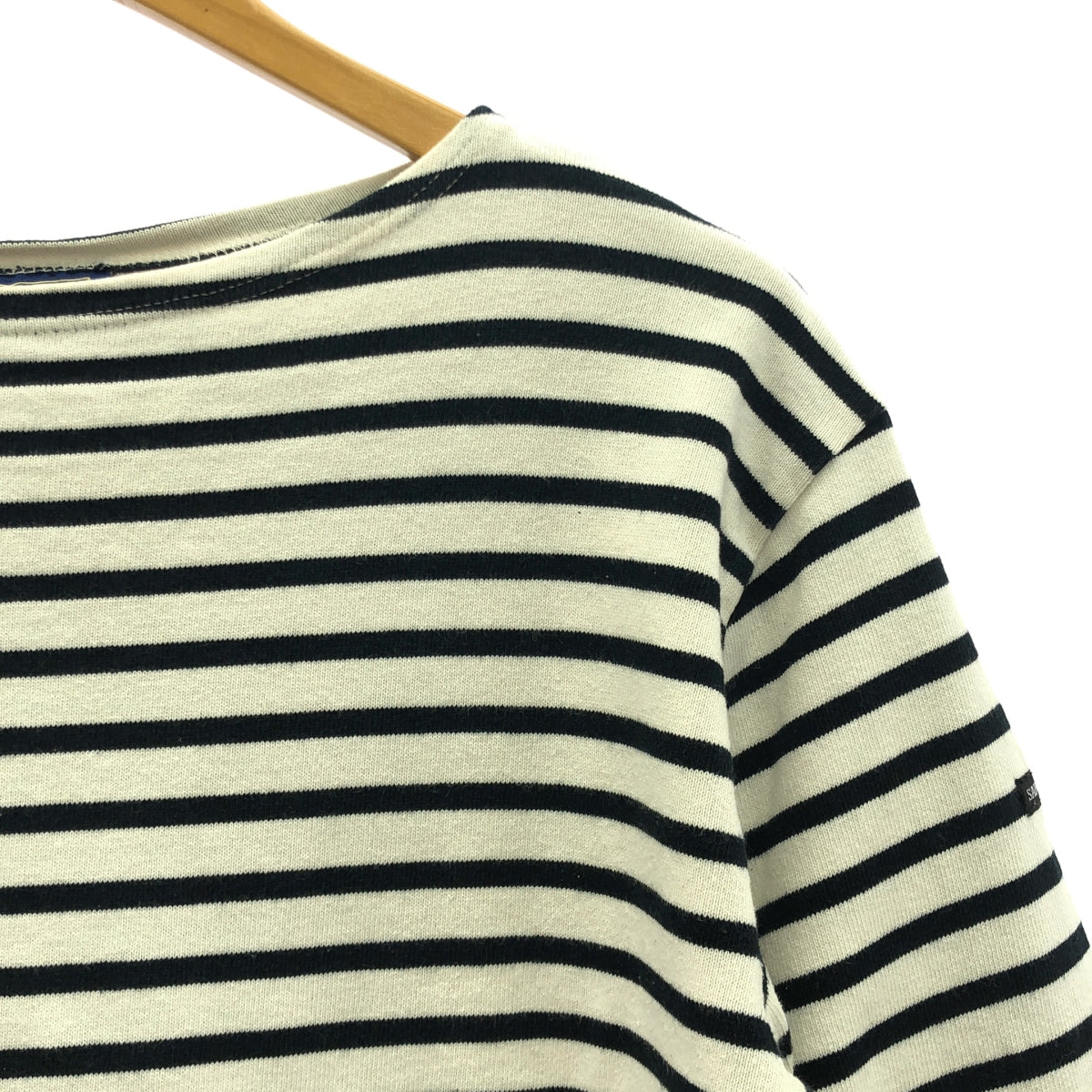 聖詹姆斯 / 聖詹姆斯 | OUESSANT BORDER / Wesson Border 船領巴斯克剪裁和縫製 |白色/黑色 |男士