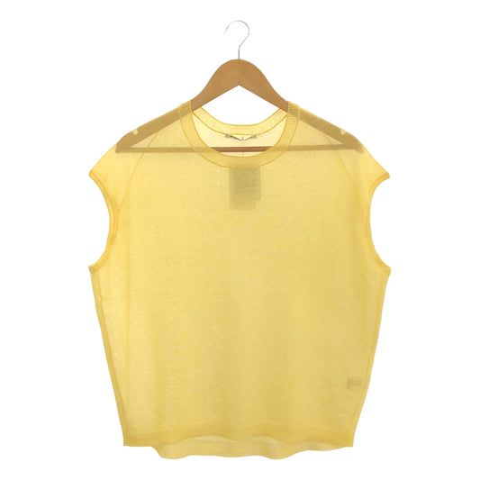 [New] BEAUTY&amp;YOUTH | Sheer knit French sleeve top | F | Yellow | Women's