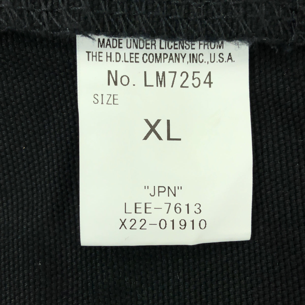 Lee | 鴨絨棉工裝褲 | XL | 黑色 | 男款