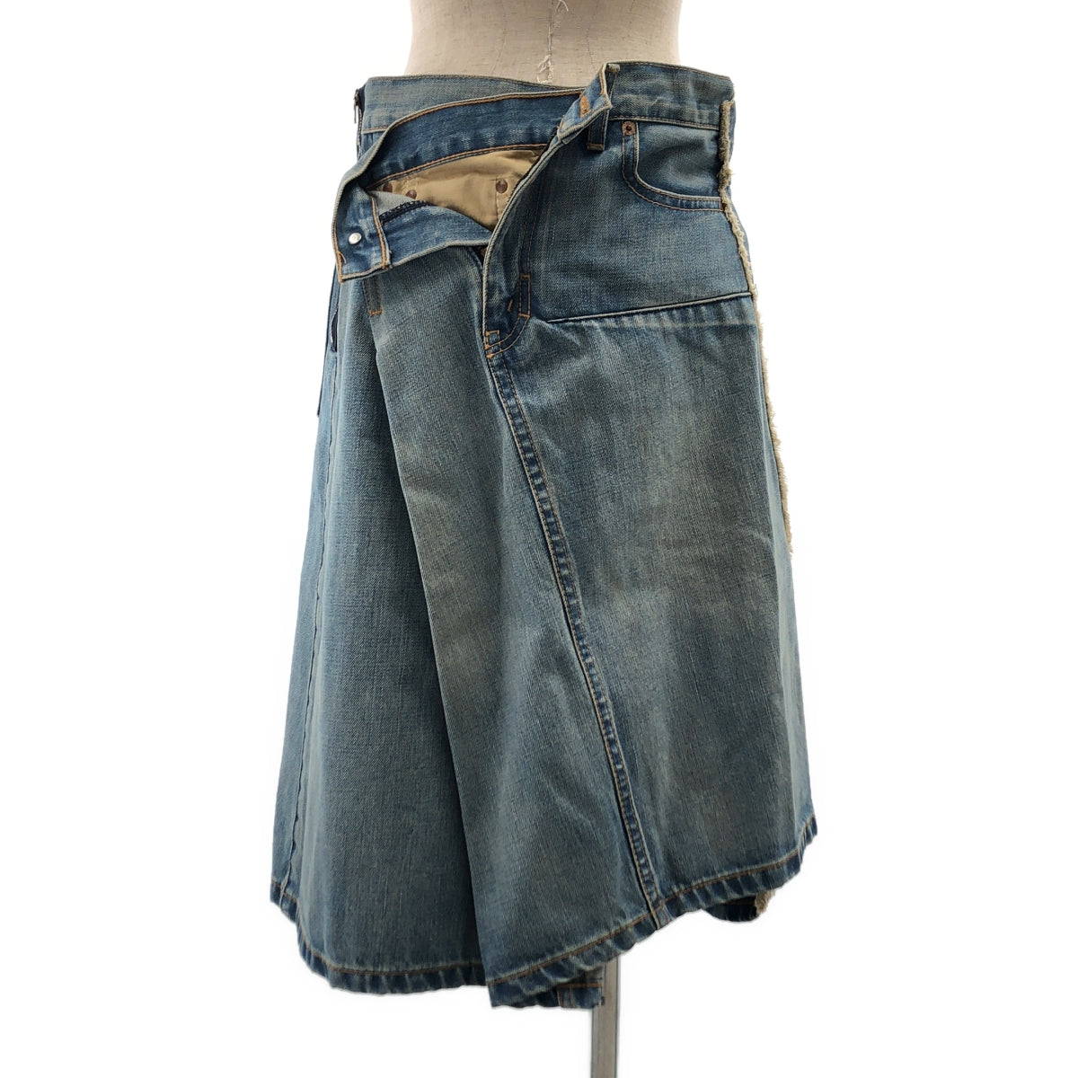 JUNYA WATANABE COMME des GARCONS / 준야와타나베 | 2004AW | 재구성 데님 플레어 스커트 | M | 여성