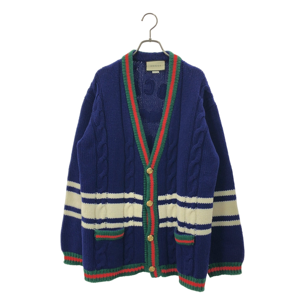GUCCI / グッチ | WOOL CARDIGAN W/PATCHE ウール ビジュー ニットカーディガン | M | メンズ