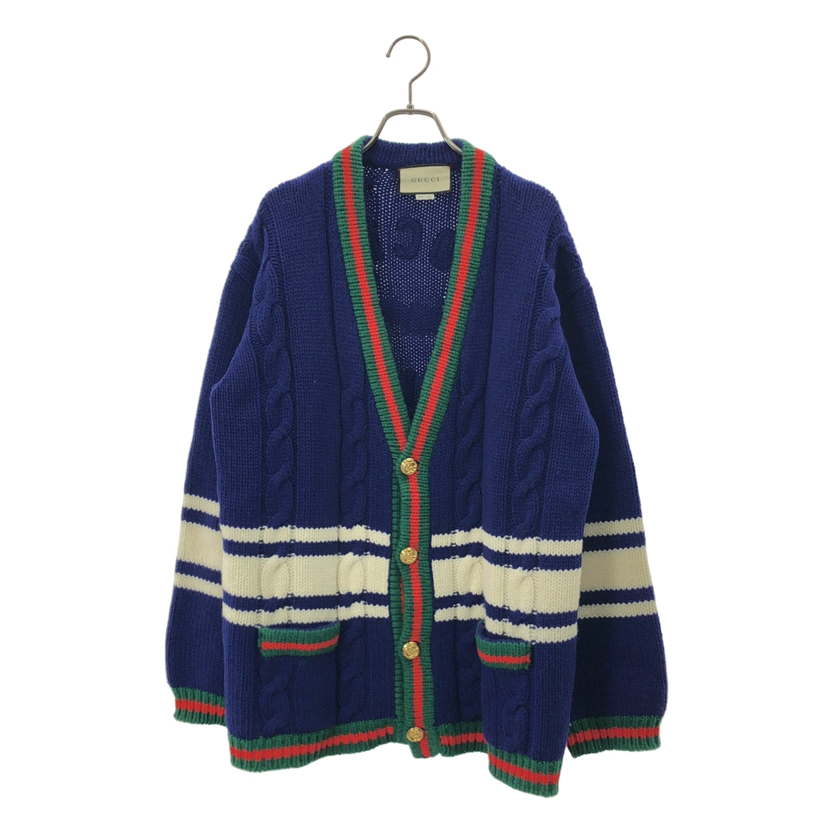 GUCCI / グッチ | WOOL CARDIGAN W/PATCHE ウール ビジュー ニットカーディガン | M | メンズ