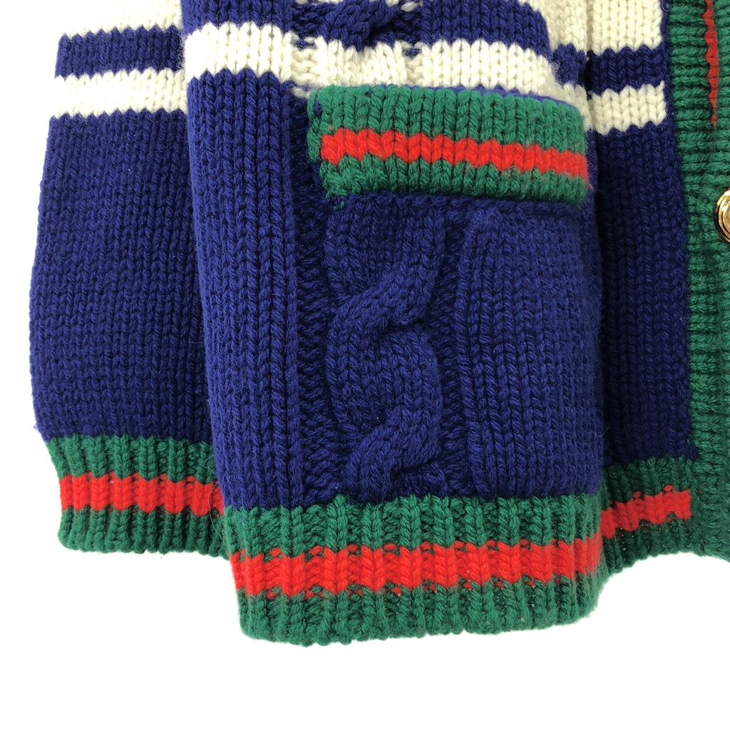 GUCCI / グッチ | WOOL CARDIGAN W/PATCHE ウール ビジュー ニットカーディガン | M | メンズ