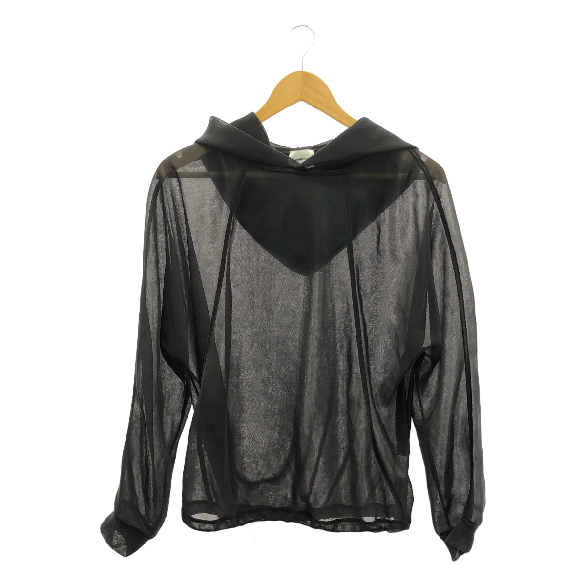 七個房間 |尼龍透視連帽套衫 | 1 |黑色 |女性的