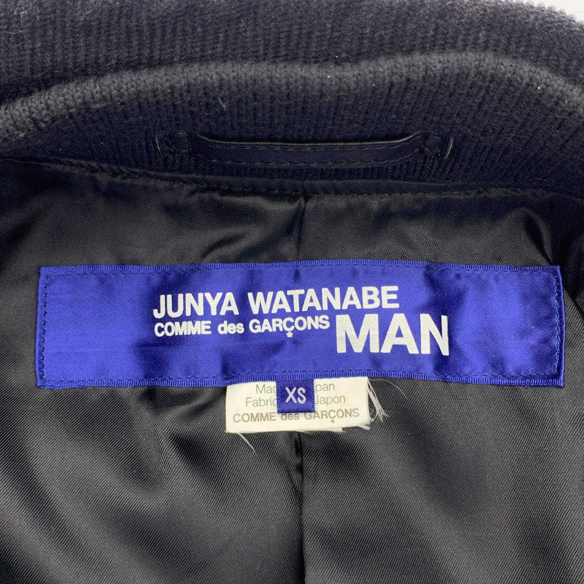 JUNYAWATANABE COMMEdesGARCONS MAN / ジュンヤワタナベマン | 2011AW | カウレザー チェック コーデュロイ切替 ジャケット | XS | メンズ
