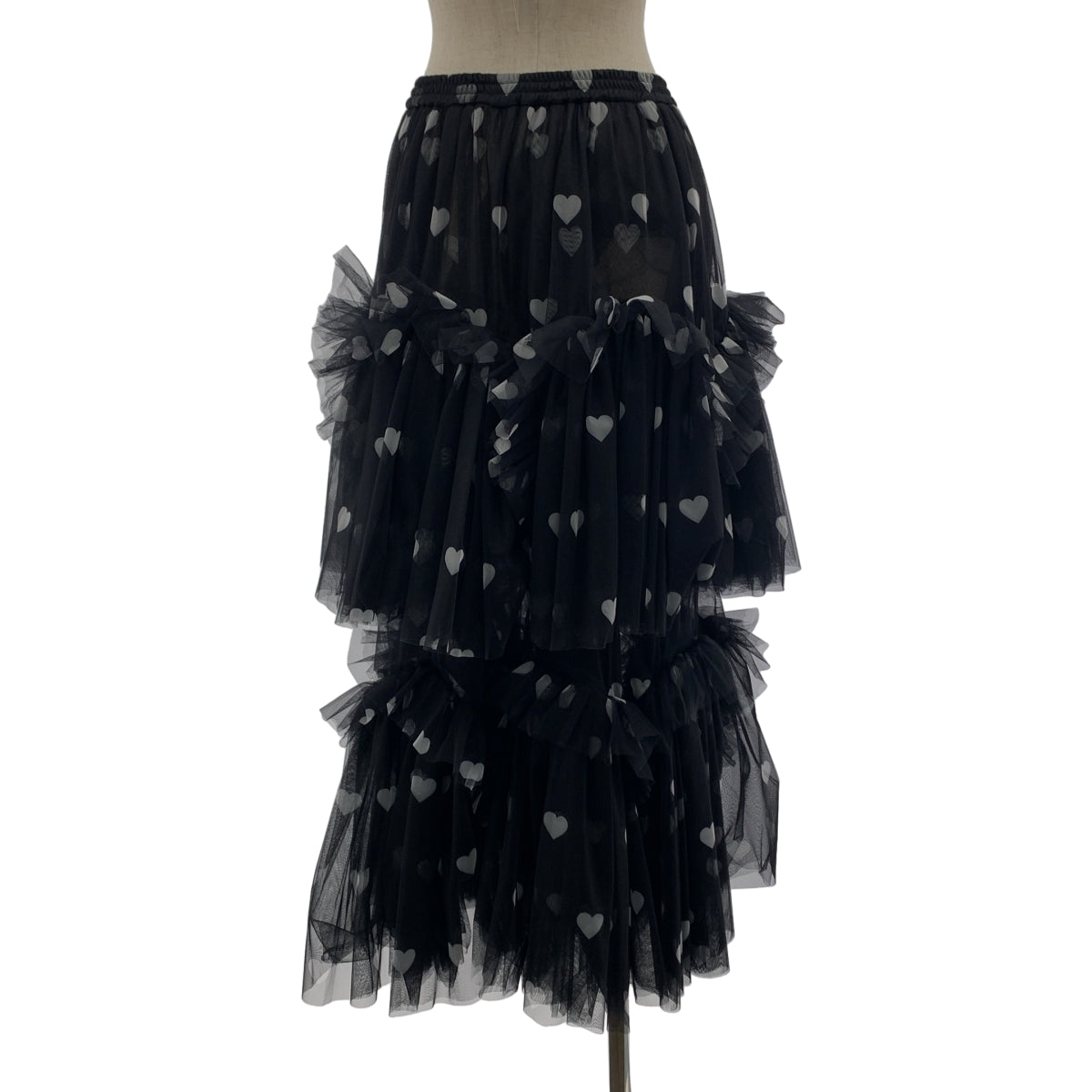 VIVIANO | 2024AW | 蓬鬆薄紗裙 / 薄紗荷葉邊鬆緊腰寬鬆裙 | F 碼 | 女款