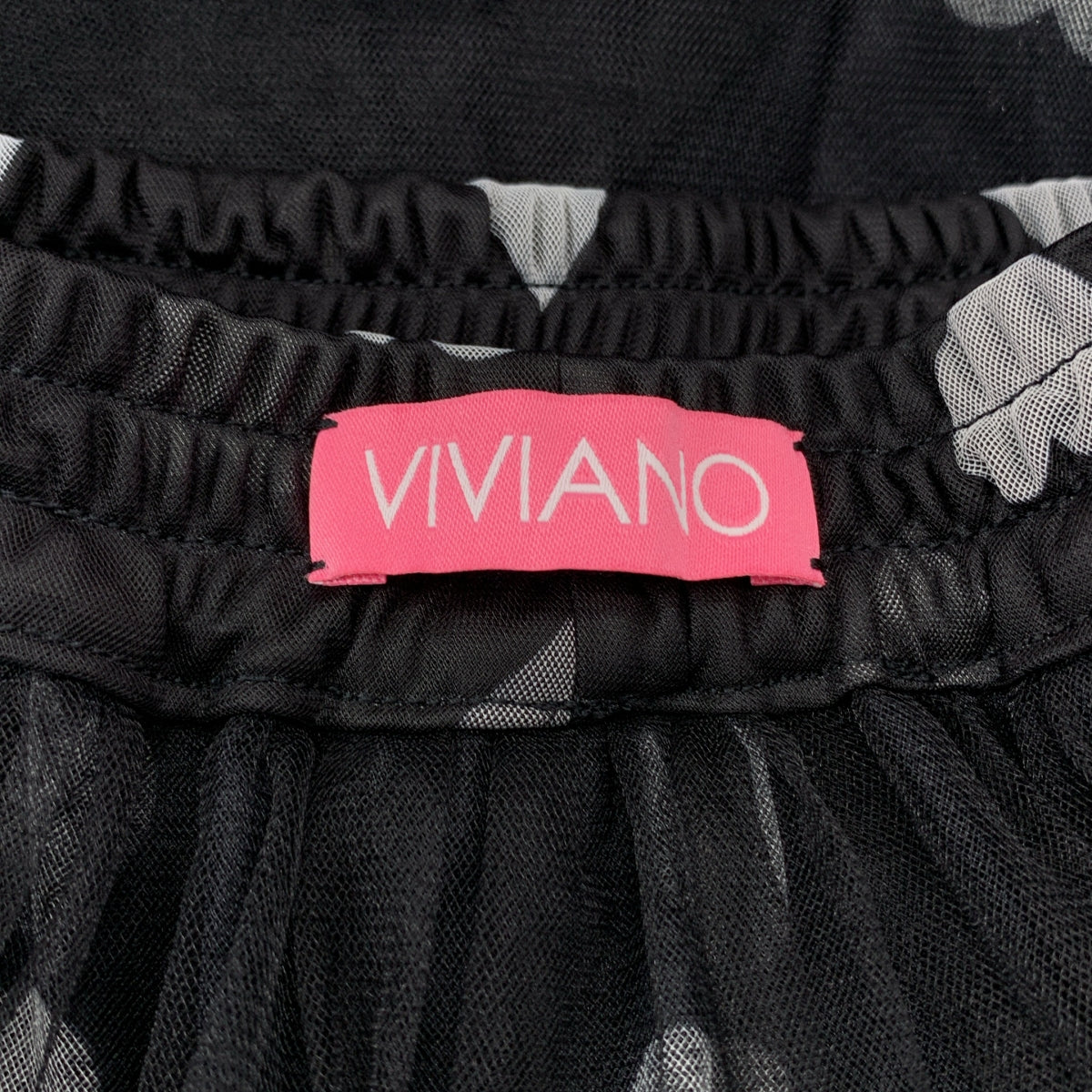 VIVIANO | 2024AW | 蓬鬆薄紗裙 / 薄紗荷葉邊鬆緊腰寬鬆裙 | F 碼 | 女款