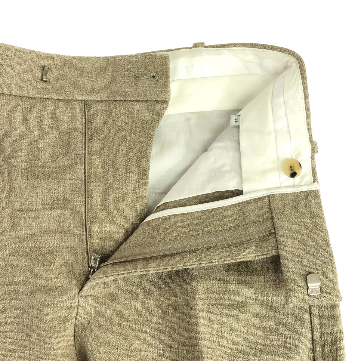 BOTTEGA VENETA / Bottega Veneta | Linen slacks pants | 34 | Beige | Women's