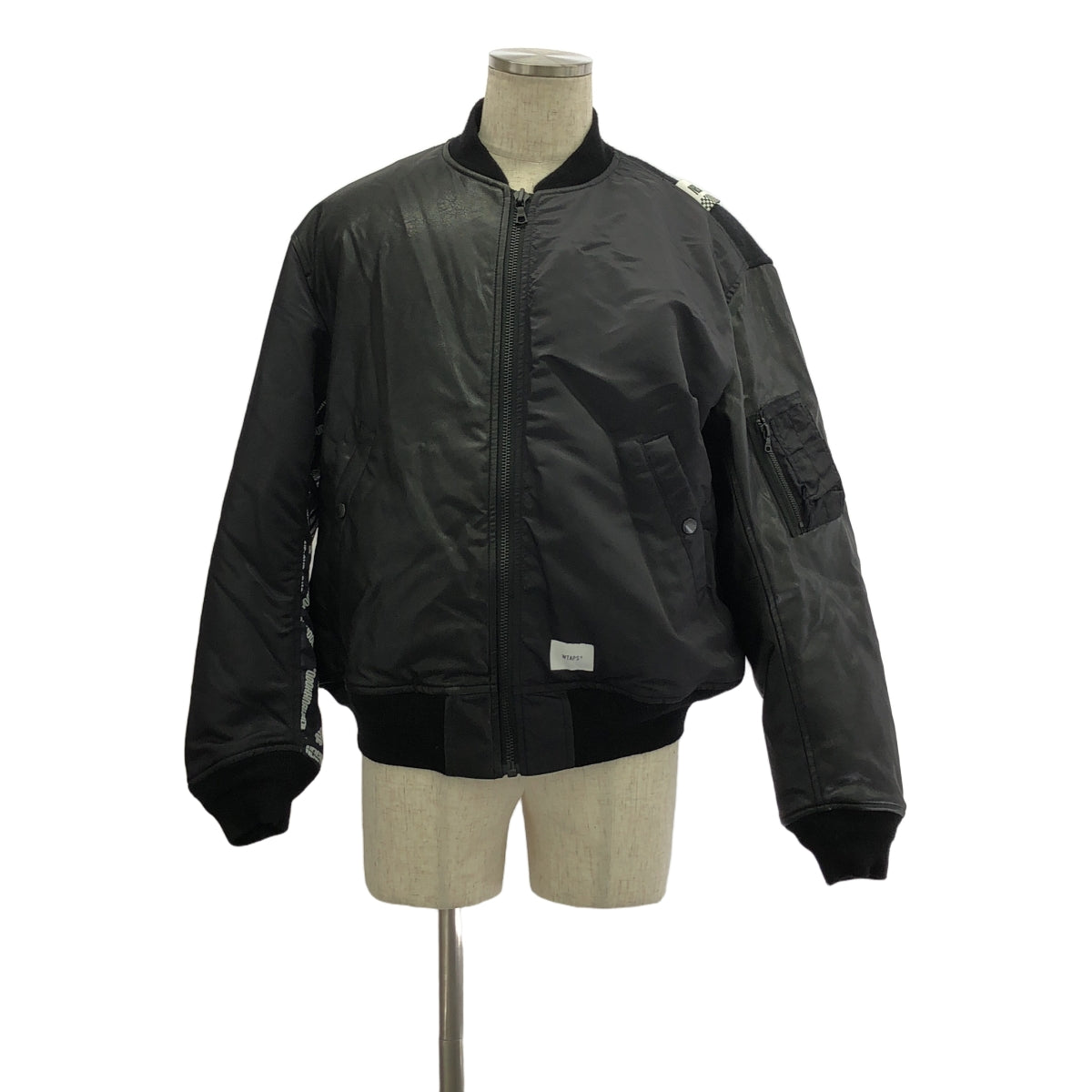 【美品】  WTAPS / ダブルタップス | × NEIGHBORHOOD / ネイバーフッド W1.VE / JACKET. MA-1 / ボンバージャケット ブルゾン | 02 | ブラック | メンズ