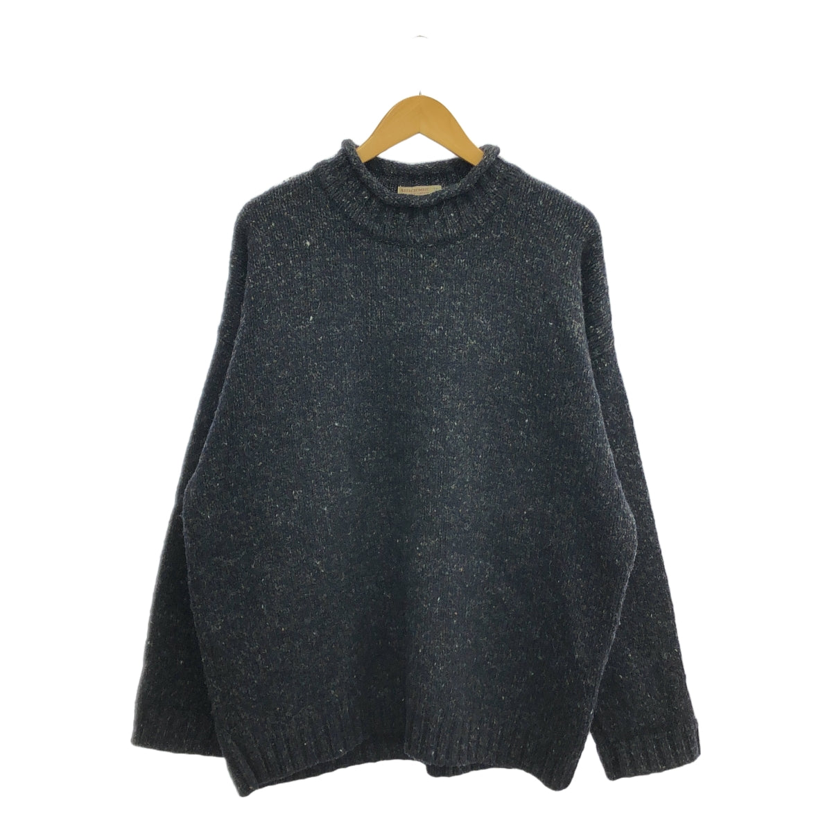 Abercrombie&Fitch / アバクロンビーアンドフィッチ | 90s ヴィンテージ シェットランドウール モックネック ニット 香港製 | M | ネイビー | メンズ