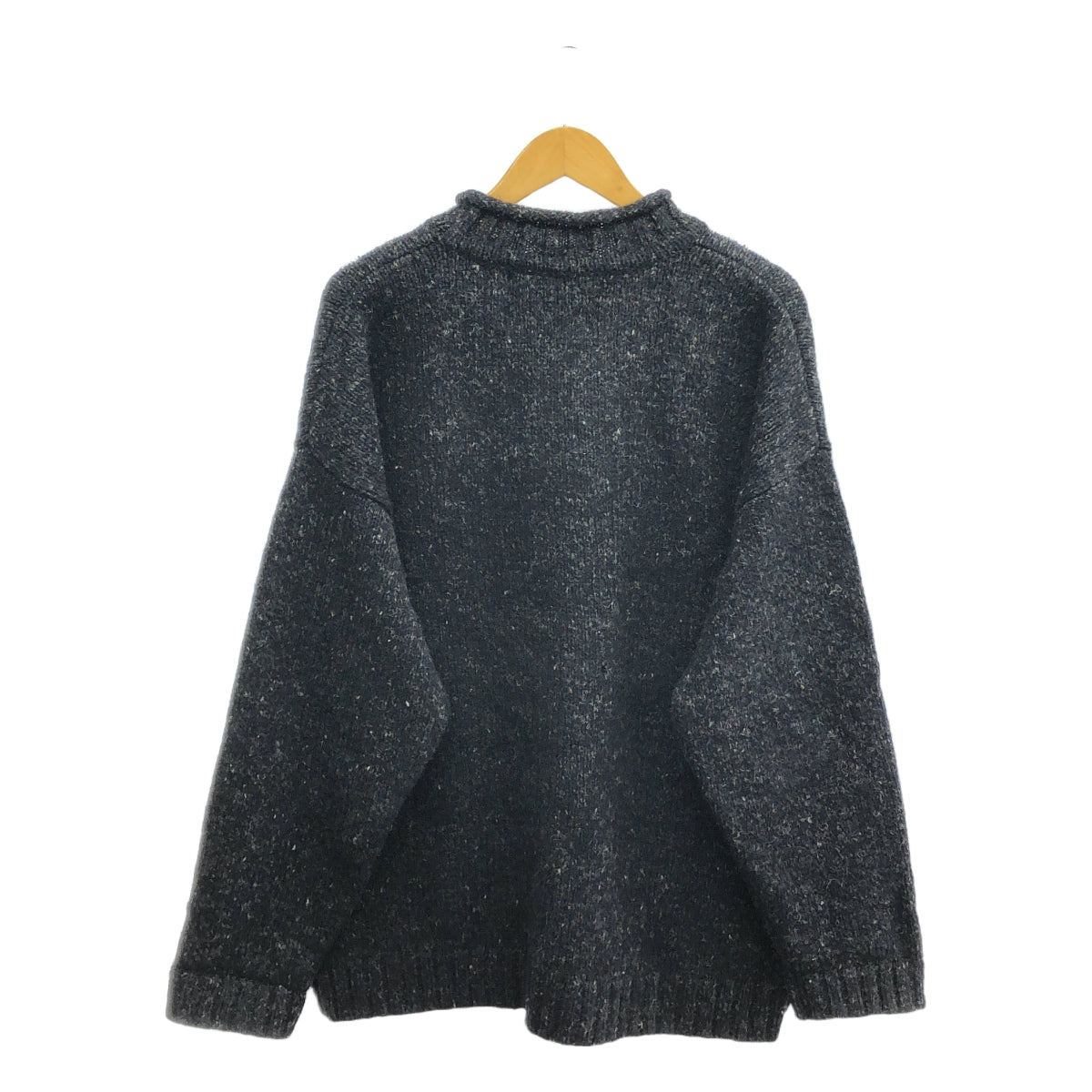Abercrombie&Fitch / アバクロンビーアンドフィッチ | 90s ヴィンテージ シェットランドウール モックネック ニット 香港製 | M | ネイビー | メンズ