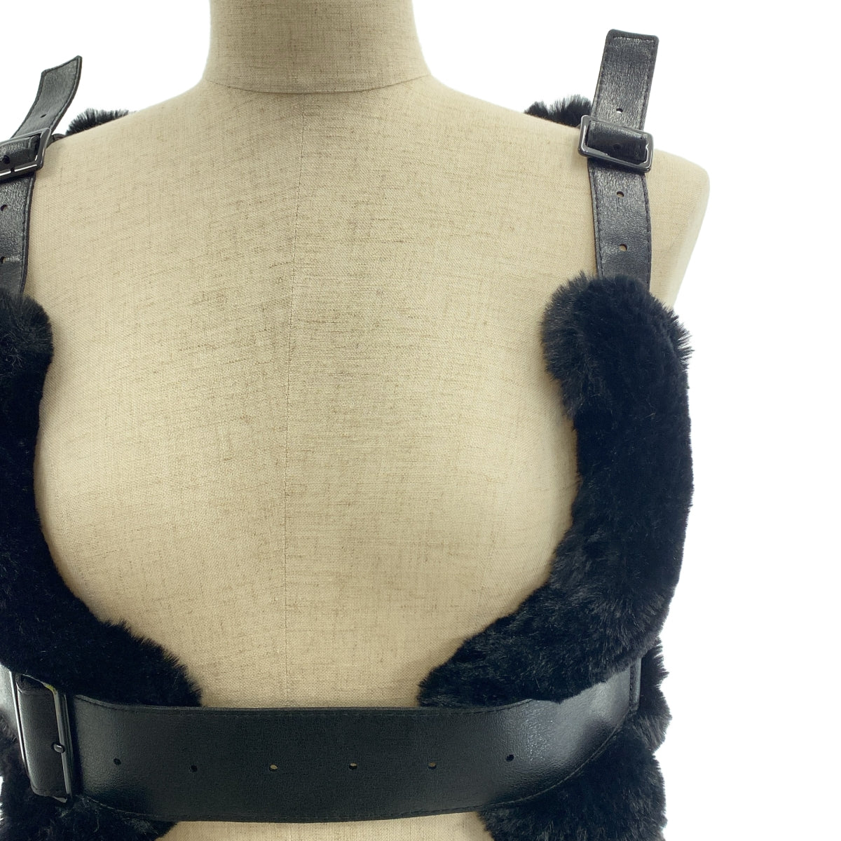 noir kei ninomiya / ノワールケイニノミヤ | 2018AW | フェイクファー ハーネス ロング ベスト | S | レディース
