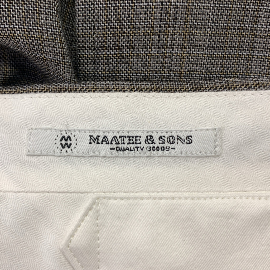 【美品】  MAATEE&SONS / マーティー&サンズ | 永遠 SLACKS  WOOL MAT CHECK チェック スラックスパンツ | 3 | グレー系 | メンズ