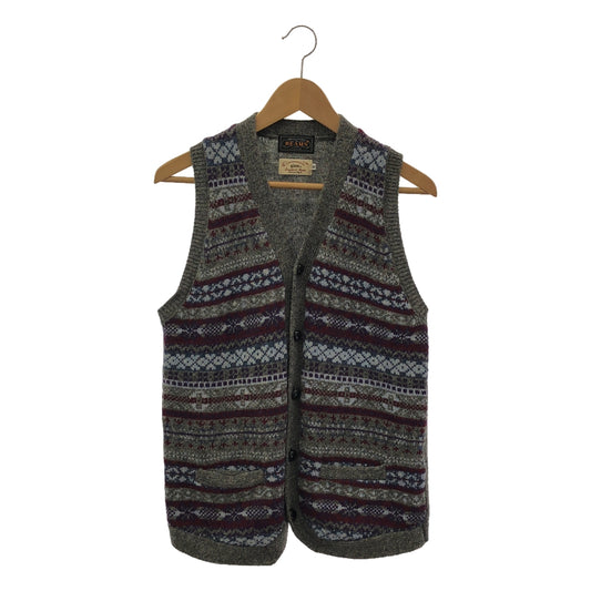 BEAMS PLUS | GIM FAIR ISLE KNIT VEST Wool Jacquard Fair Isle Knit Vest | M | Men's