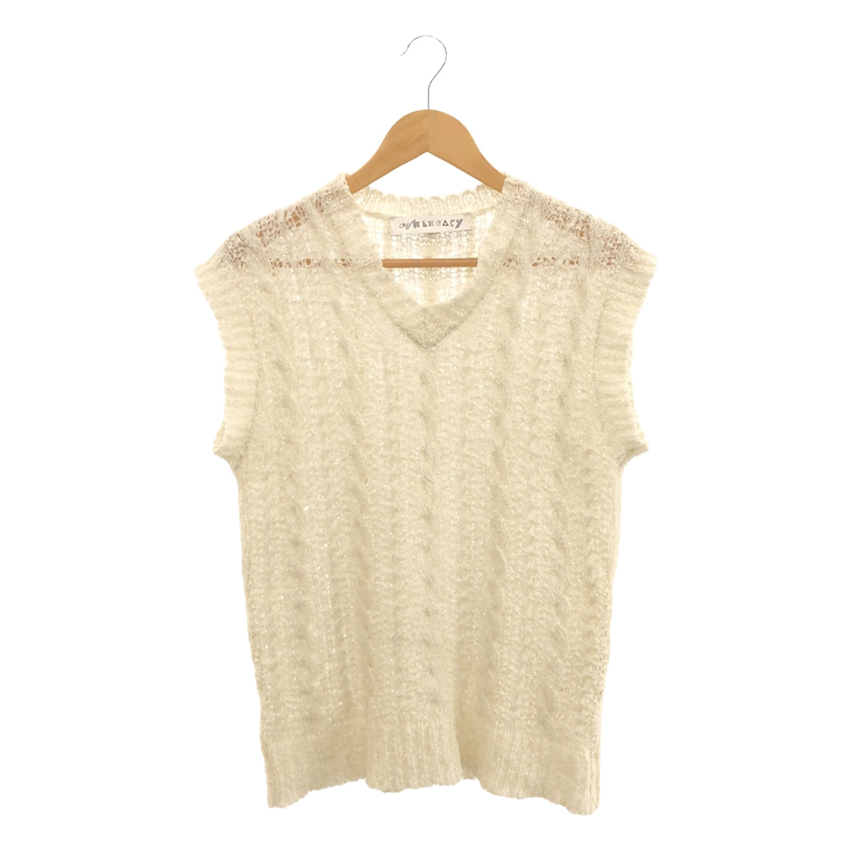 [Good Condition] OUR LEGACY / Our Legacy | 2022AW | KNITTED VEST White Sheer Cable Knit Vest | 48 | White | Men's