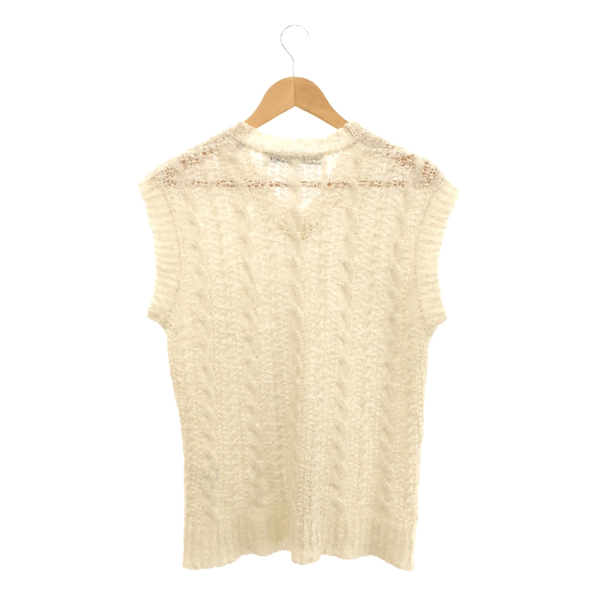 [Good Condition] OUR LEGACY / Our Legacy | 2022AW | KNITTED VEST White Sheer Cable Knit Vest | 48 | White | Men's