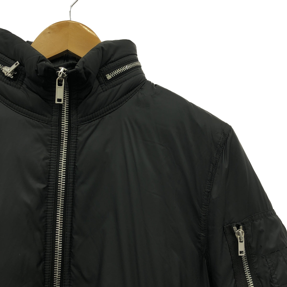 【美品】  Rick Owens / リックオウエンス | 2018AW | HOODED DOWN BOMBER JACKET ボンバージャケット | 46 | ブラック | メンズ