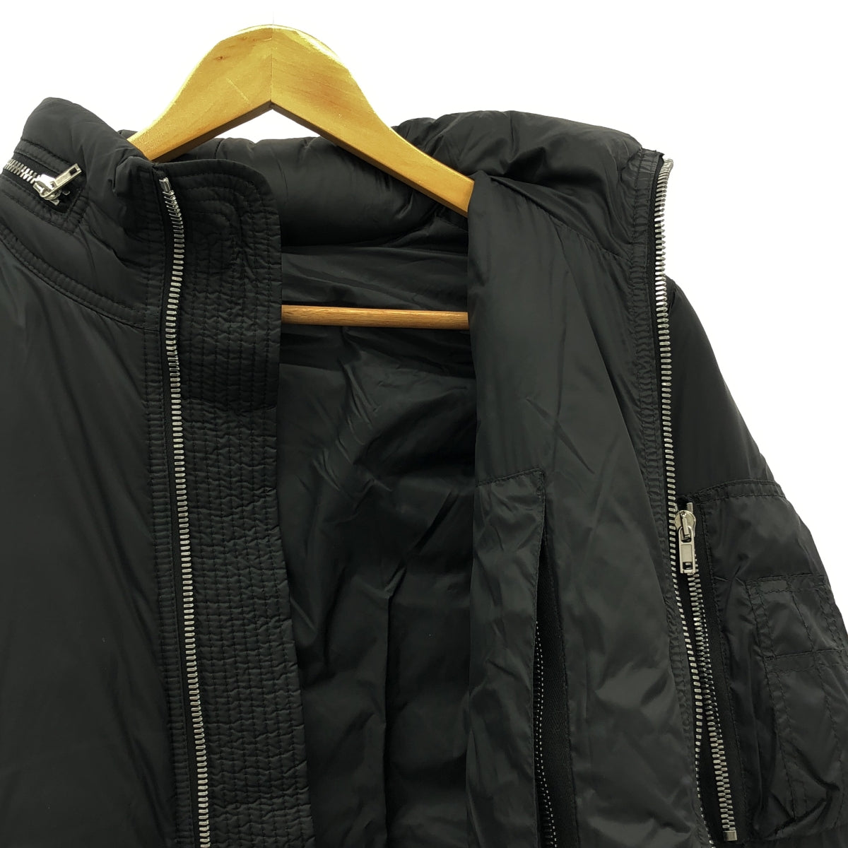 【美品】  Rick Owens / リックオウエンス | 2018AW | HOODED DOWN BOMBER JACKET ボンバージャケット | 46 | ブラック | メンズ
